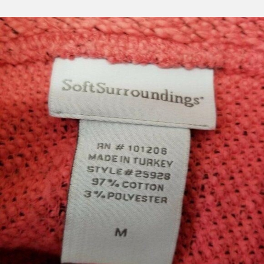 SOFT SURROUNDINGS “Set Sail” Tunic Sweater in Coral Pink Size MED — SUPER SOFT!! - Picture 5 of 6
